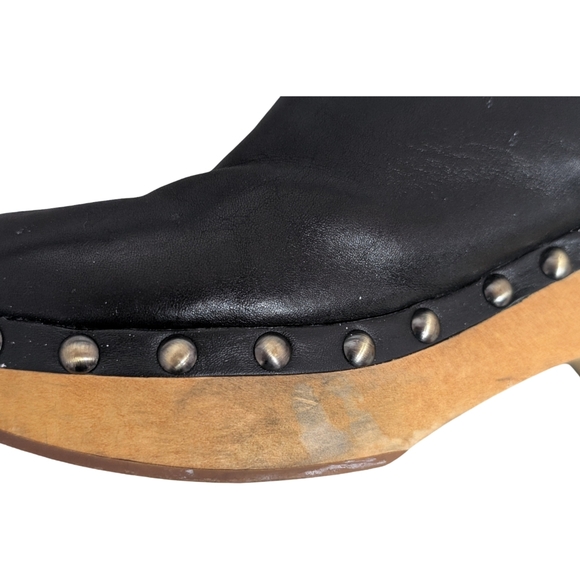 Corso Como Black Leather Clogs Size 8 - Picture 5 of 10